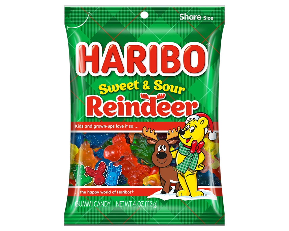 Haribo Sweet and Sour Reindeer Peg Bags