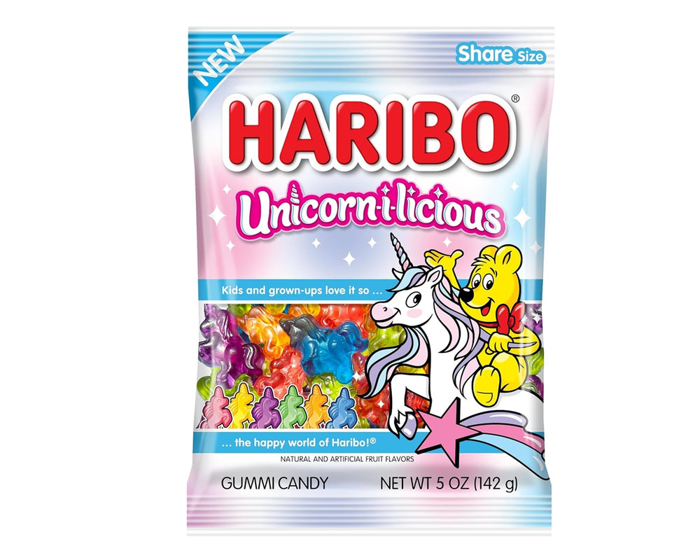 Haribo Unicorn-I-Licious Gummi Candy 5 oz. Peg Bags