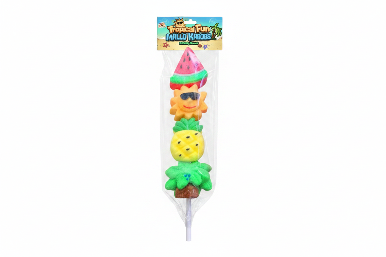 Single Tropical Fun Mallo Kabob on white background