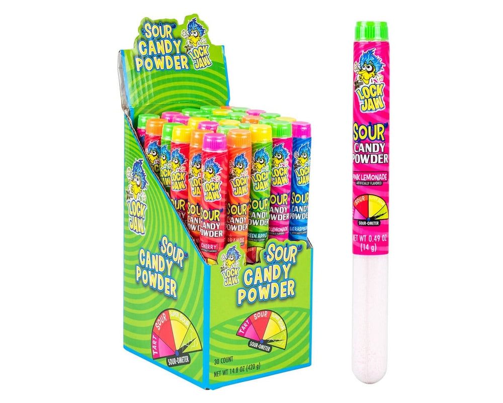 Koko’s Lock Jaw.49 oz. Sour Tubes Powder Candy – 30 / Box – Candy Favorites