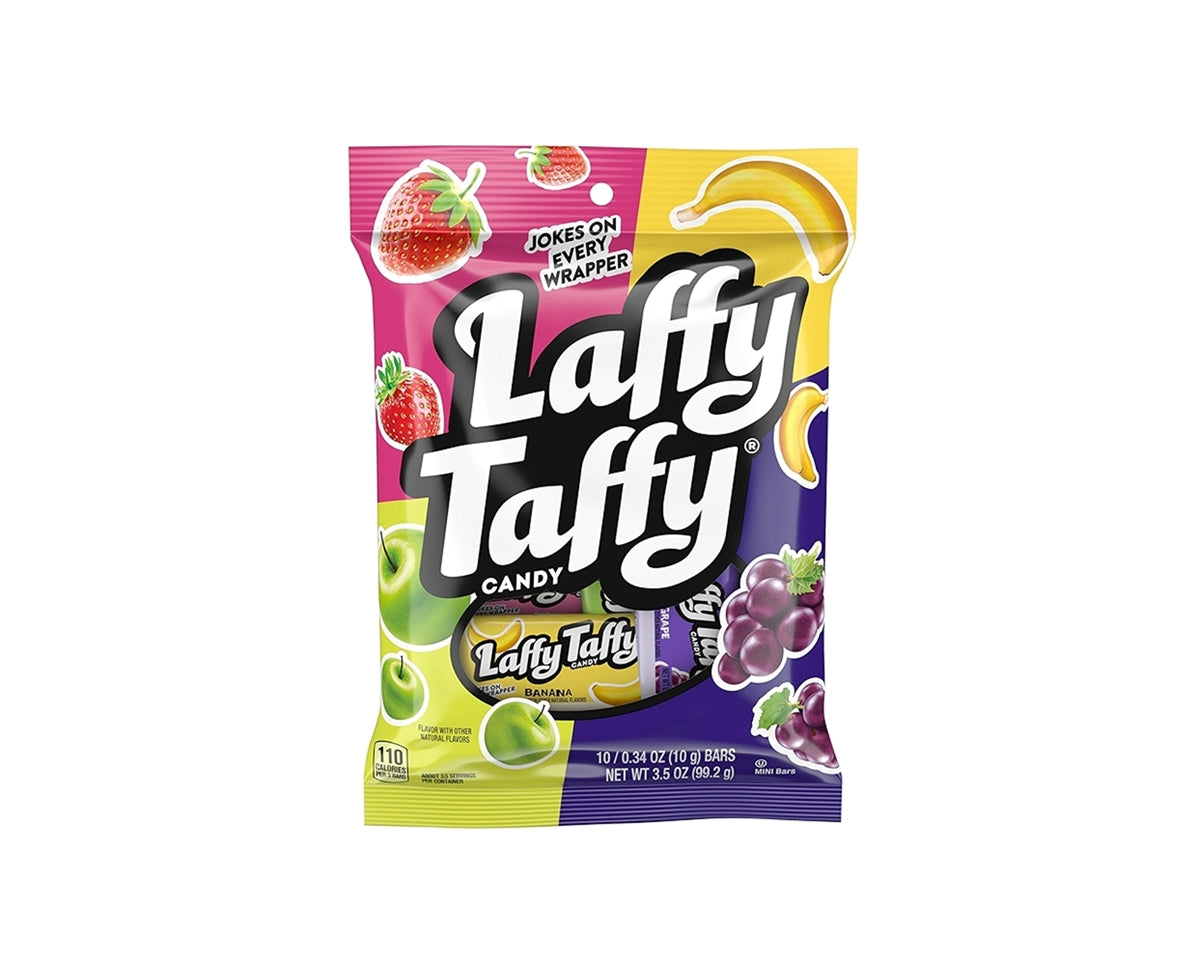 Laffy Taffy candy package with colorful design on a white background