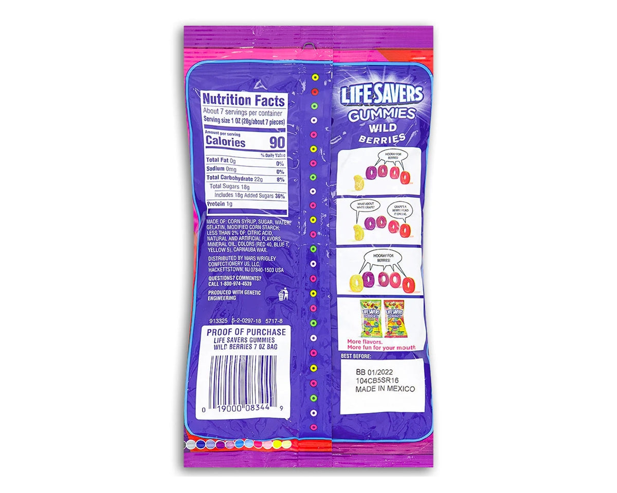 LifeSavers Gummies Wild Berries package with purple and pink design 