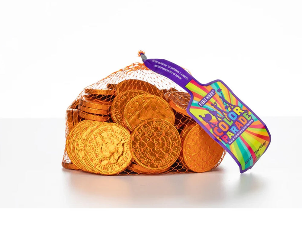 Orange Foil Wrapped Chocolate Coins