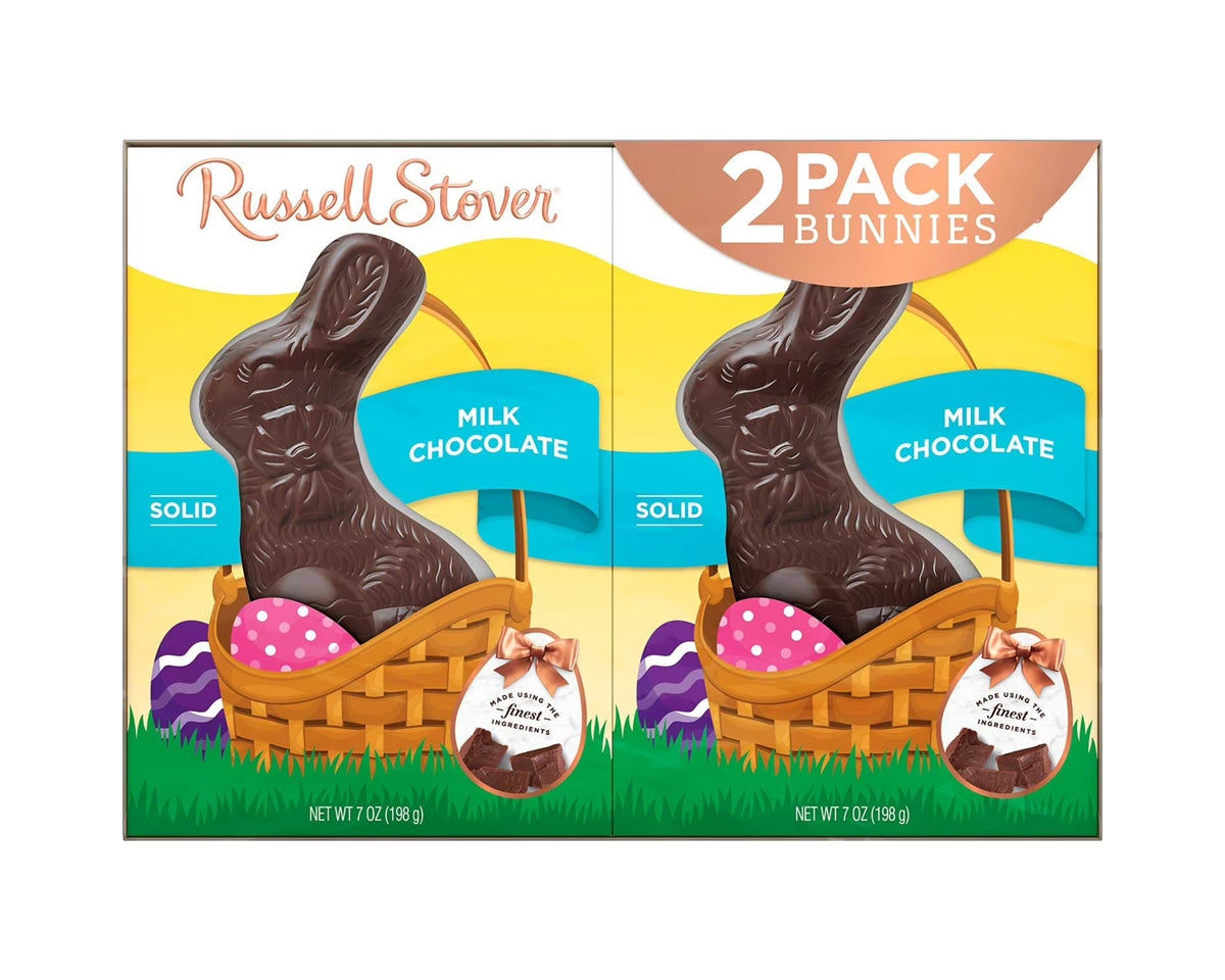 solid milk chocolate 7 oz bunny 2 pack