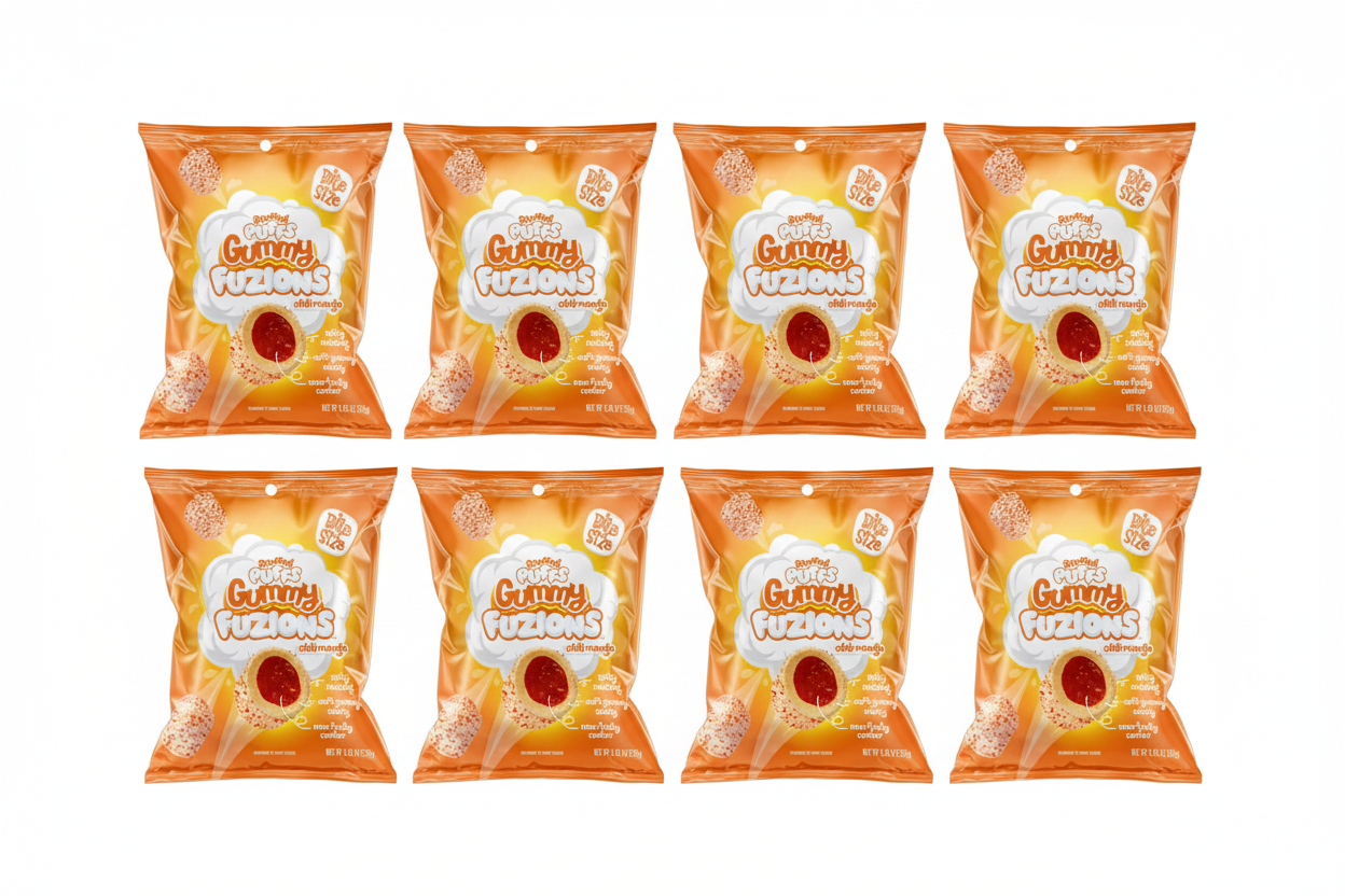 Stuffed Puffs Gummy Fuzions Chili Mango Bags