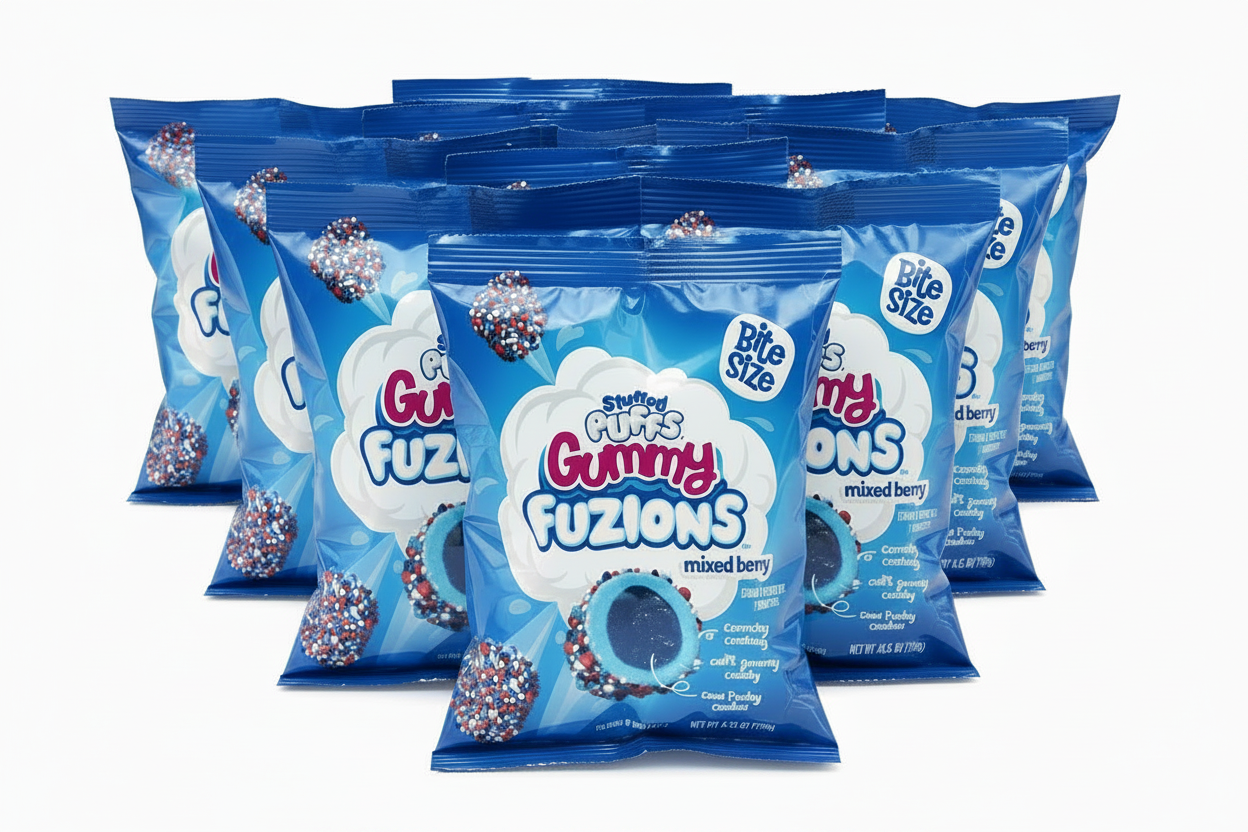 Stuffed Puffs Gummy Fuzions Mixed Berry Bags 