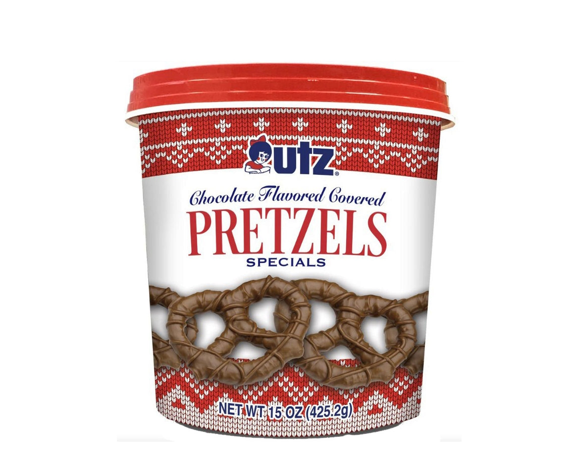 UTZ Chocolate Flavored Covered Pretzels Special Holiday Tub