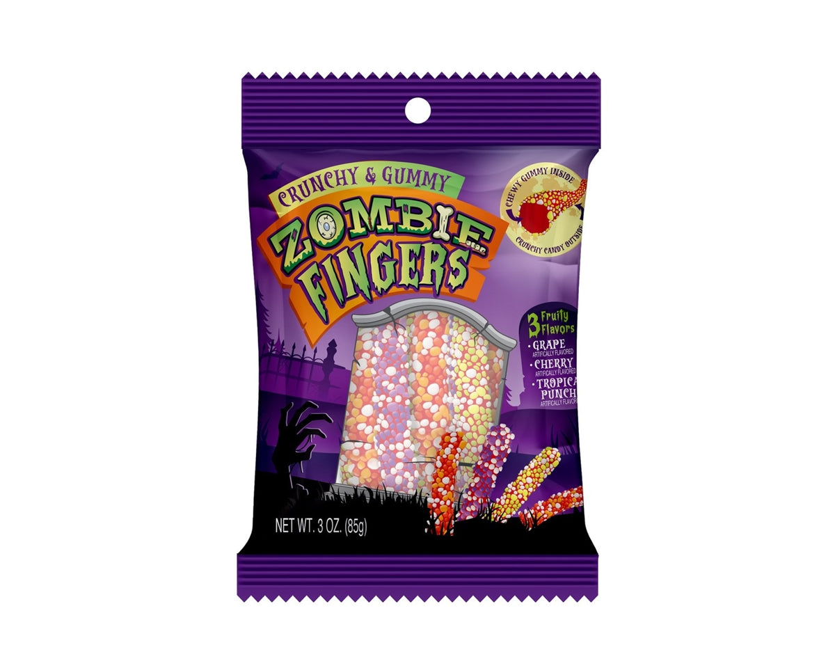 Zombie Fingers Crunchy Gummies 3 oz. Peg Bags | Hilco LLC