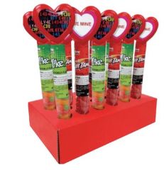 Valentine Heart Tube with Candy - 24 / Box