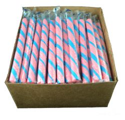 Old Fashion Cotton Candy Sticks have a beautiful swirl of pink and blue