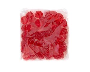 Hand Packed Gummi Red Raspberries Bags - 6 / Case