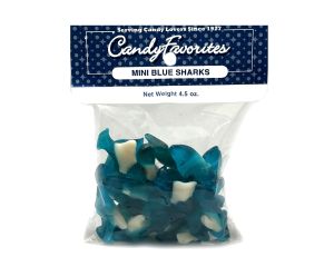 Mini Blue Gummi Sharks 4.5 oz. Peg Bags - 6 / Box