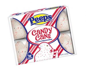 Just Born Marshmallow Peeps Candy Cane Chicks 10 Piece Trays | 3.375 oz. - 6 / Box
