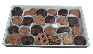 The One Pound Assortment of Light & Dark Chocolate is our most popular boxed chocolate