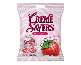 Creme Savers 3 oz. Strawberry & Creme Hard Candy Bags - 12 / Case